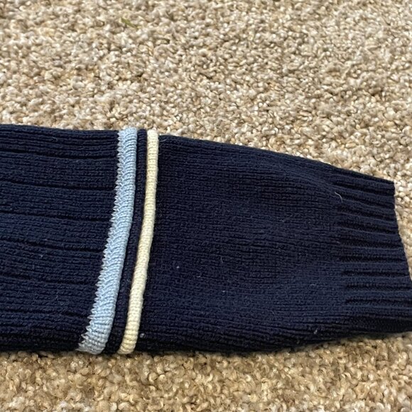 Modern Culture Women's Large Navy, Baby Blue, White Stripe Long Sleeve Tee 90s - Picture 4 of 11